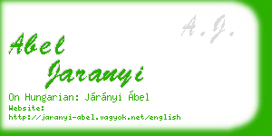 abel jaranyi business card